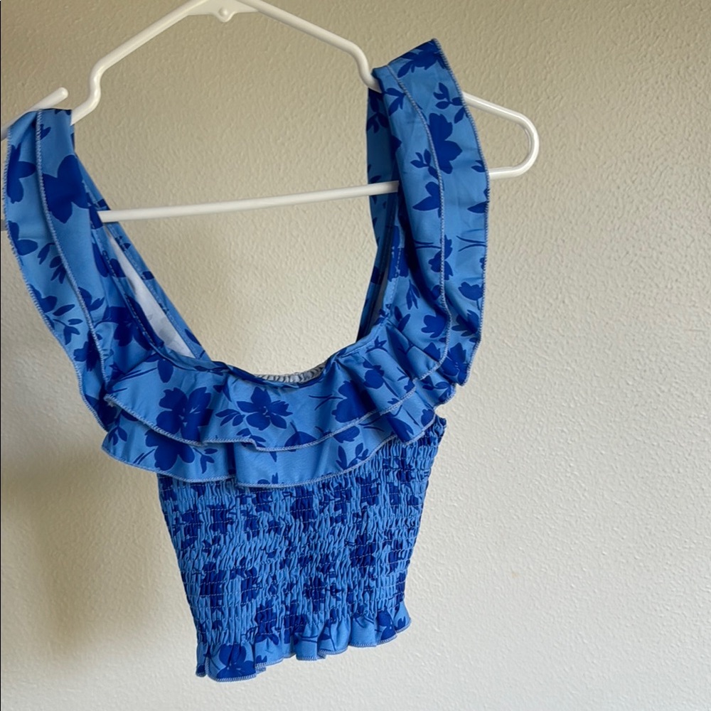 Blue Floral Women's Top